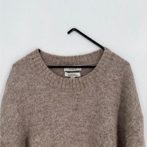 Cos Men’s Oversized Alpaca Blend Crewneck Sweater In Taupe Melange